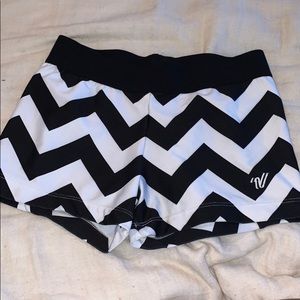 black and white spandex shorts